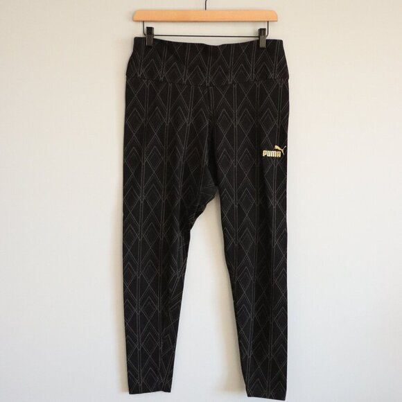 Puma Women's Black Large Power Deco Glam Training High Rise Skinny Leggings - Picture 1 of 10